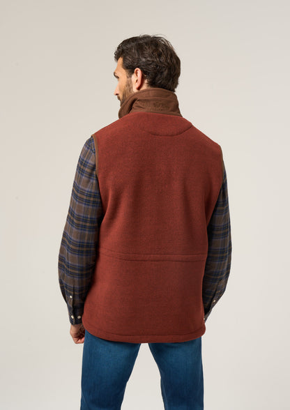 Aylsham Men's Fleece Gilet In Rust