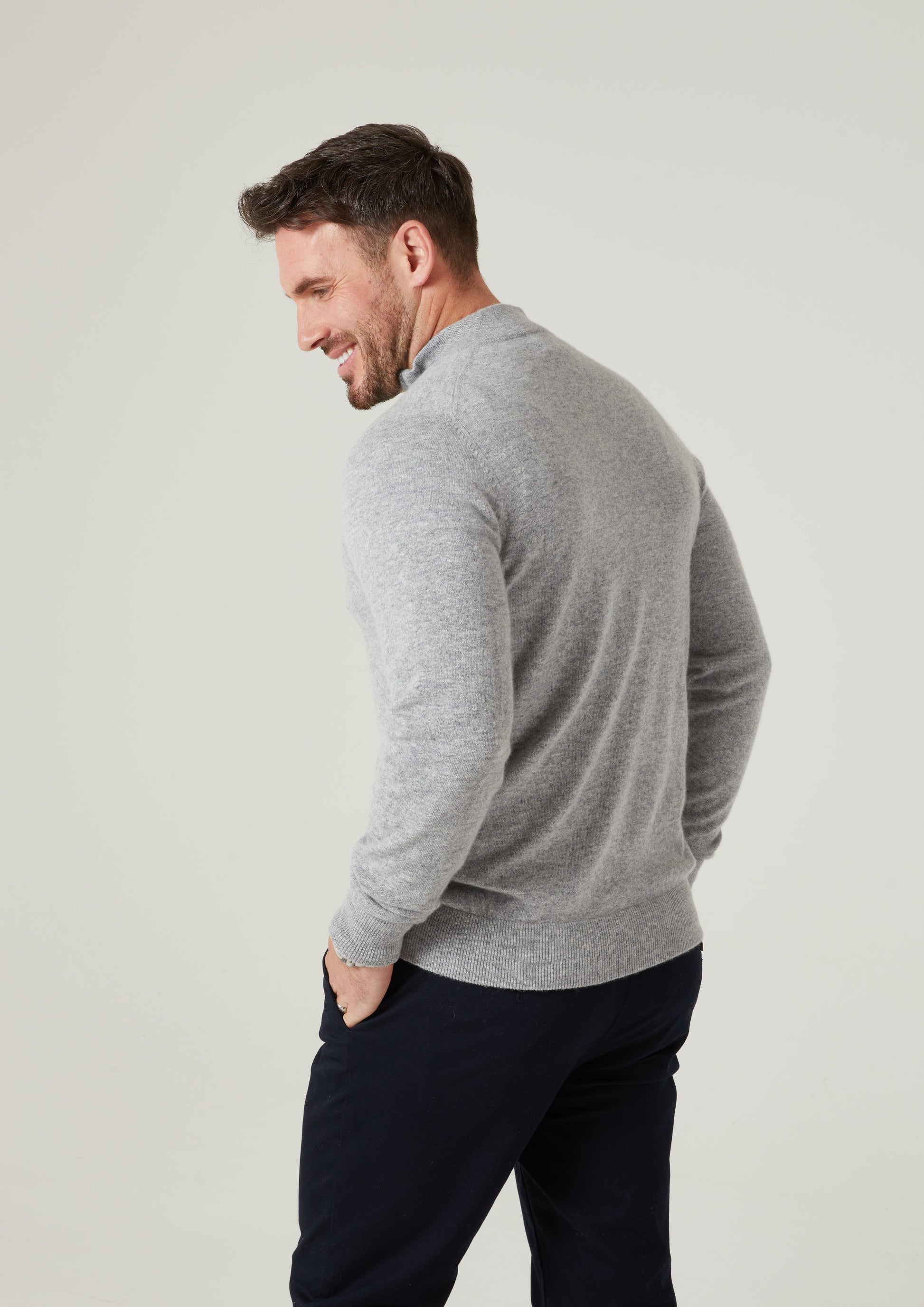 Cairns Geelong Wool 1/4 Zip Jumper in Silver 