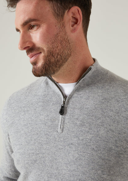 Cairns Geelong Wool 1/4 Zip Jumper in Silver 