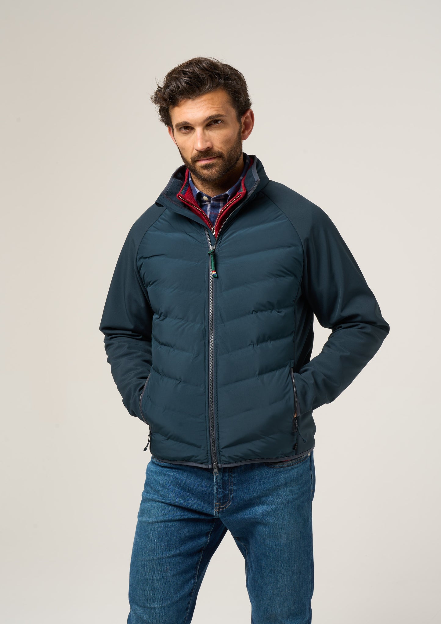 Calsall Men's Hybrid Jacket In Navy