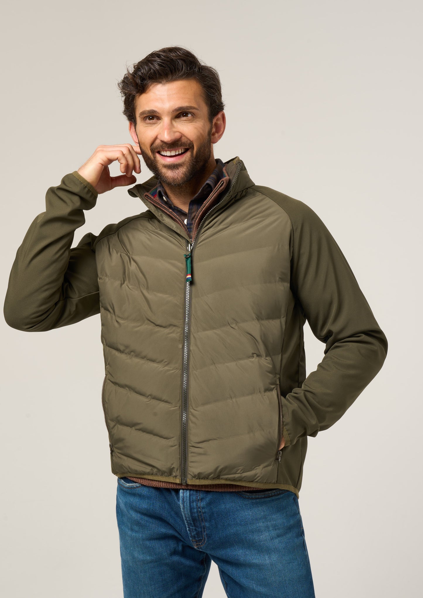 Calsall Men's Hybrid Jacket In Olive