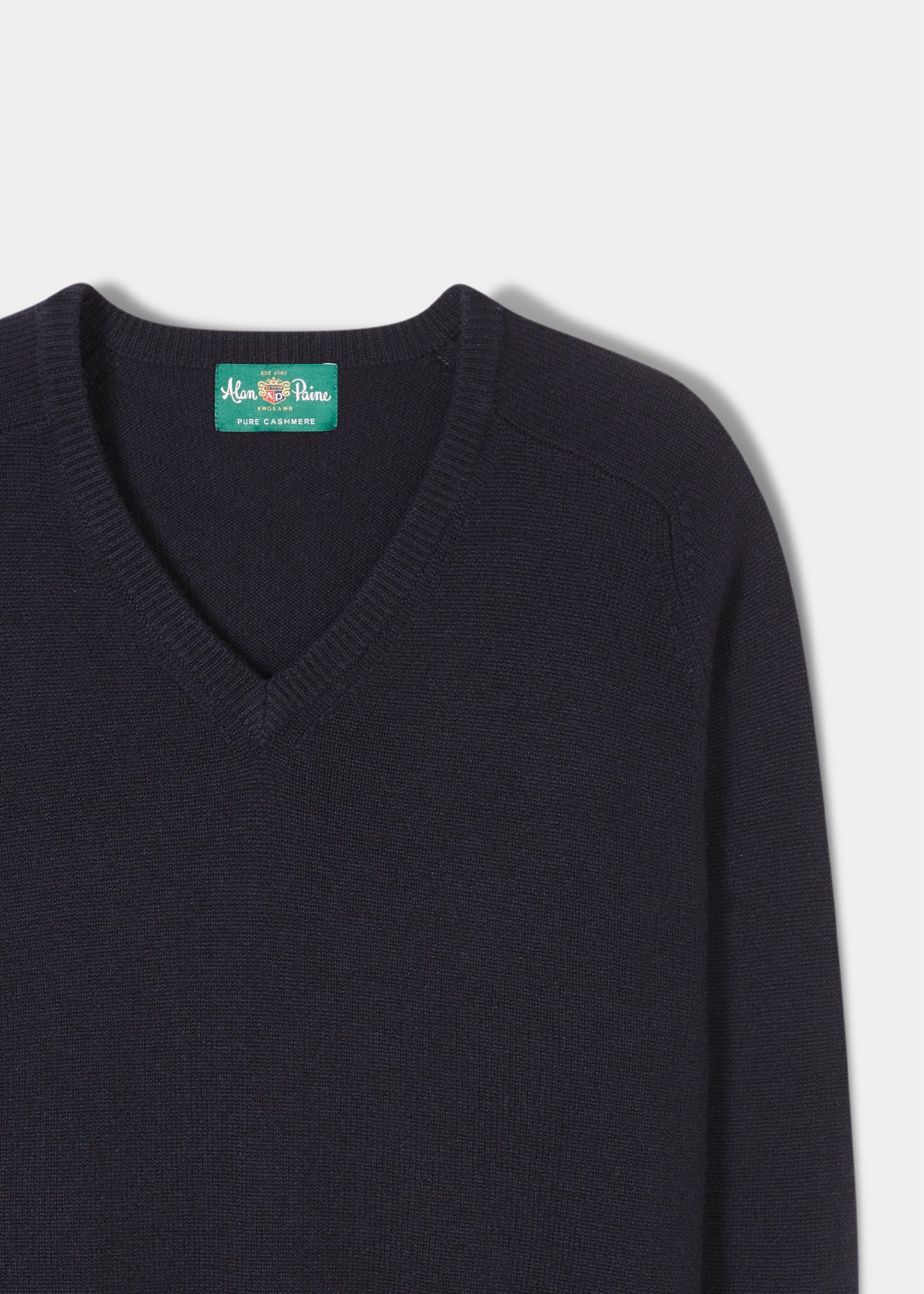 Cashmere Saddle Shoulder Dark Navy Jumper