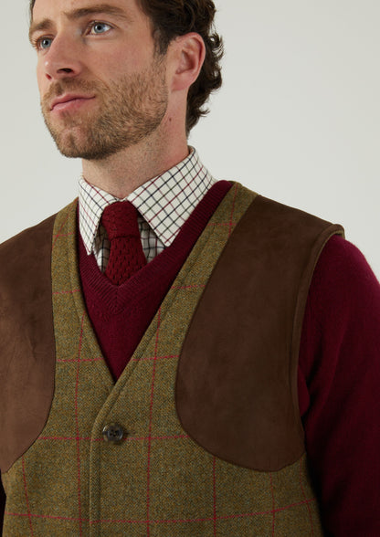 Combrook Men's Tweed Shooting Waistcoat in Sage