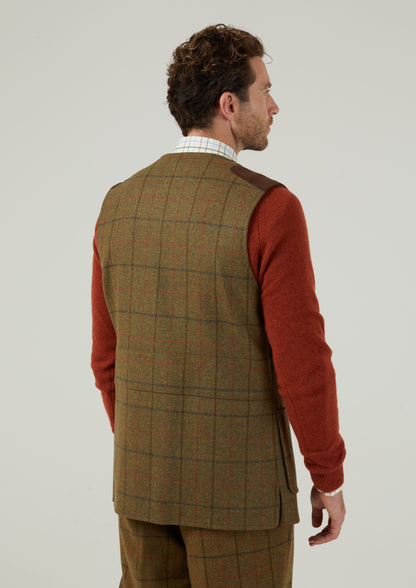 Combrook Men's Tweed Shooting Waistcoat in Thyme