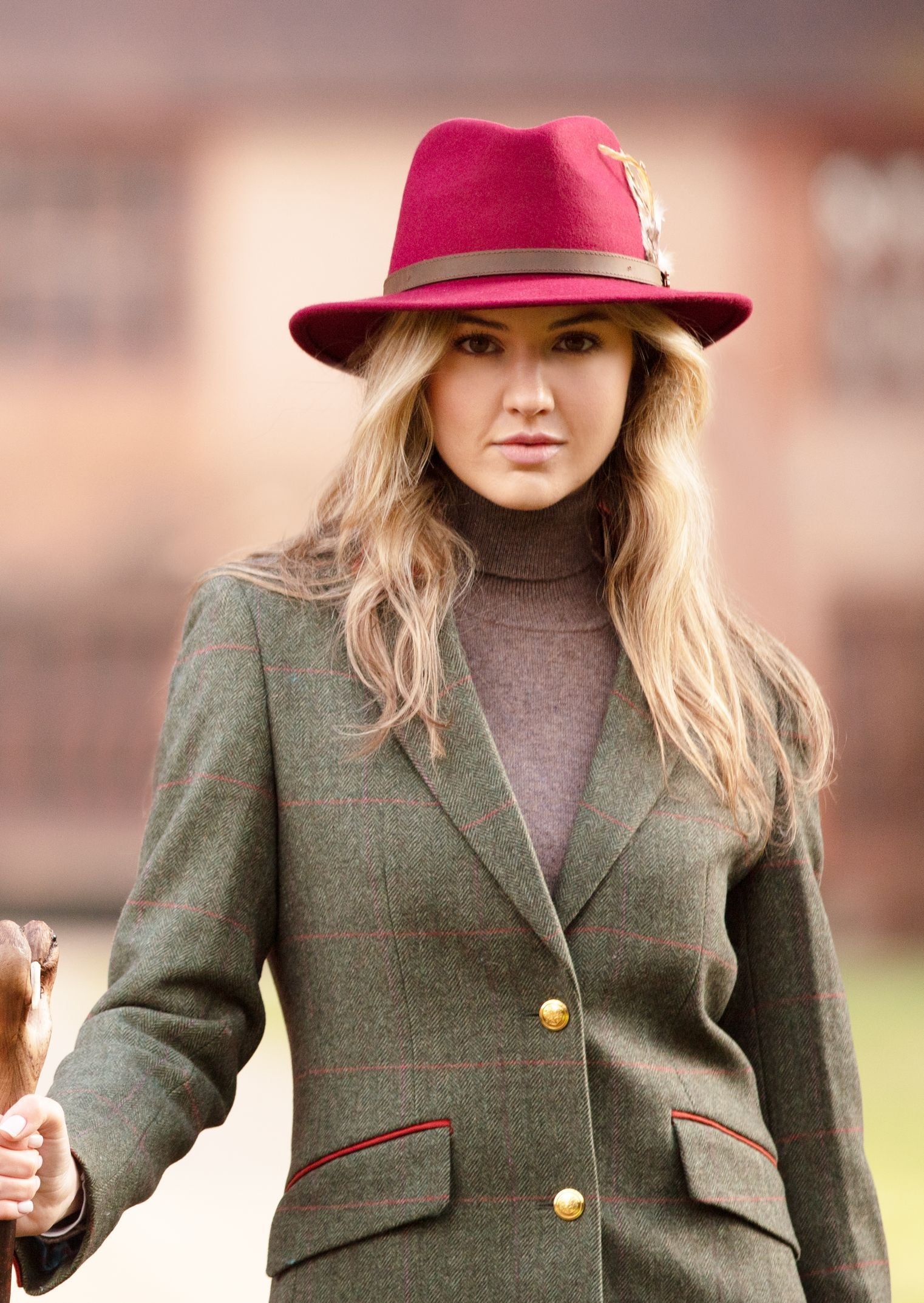 Combrook Ladies Mid-Thigh Tweed Coat In Heath