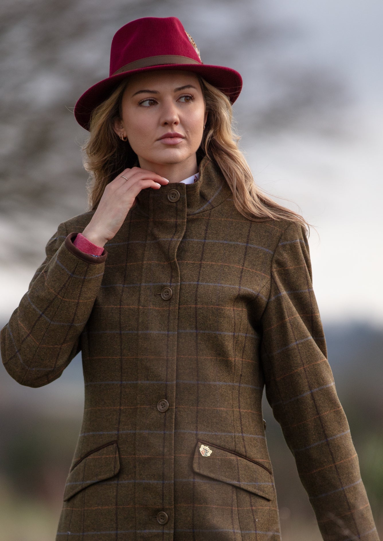 Combrook Ladies Tweed Field Jacket In Hazel