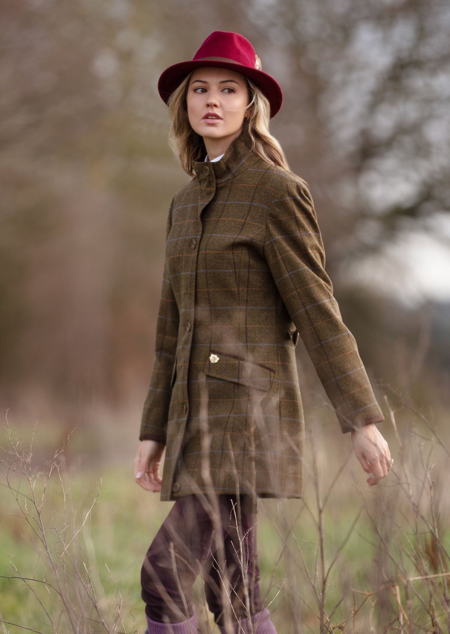 Combrook Ladies Tweed Field Jacket In Hazel