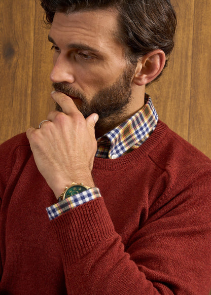 Dorset Men's Lambswool Jumper in Sienna - Classic Fit