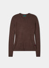 Emma Ladies Elevated Crew Neck Jumper In Cocoa