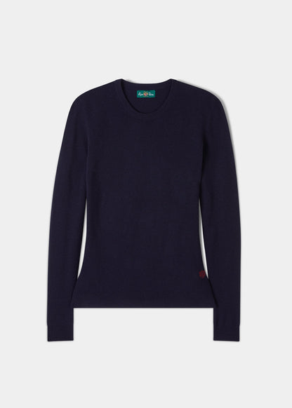 Emma Ladies Elevated Crew Neck Jumper In Navy