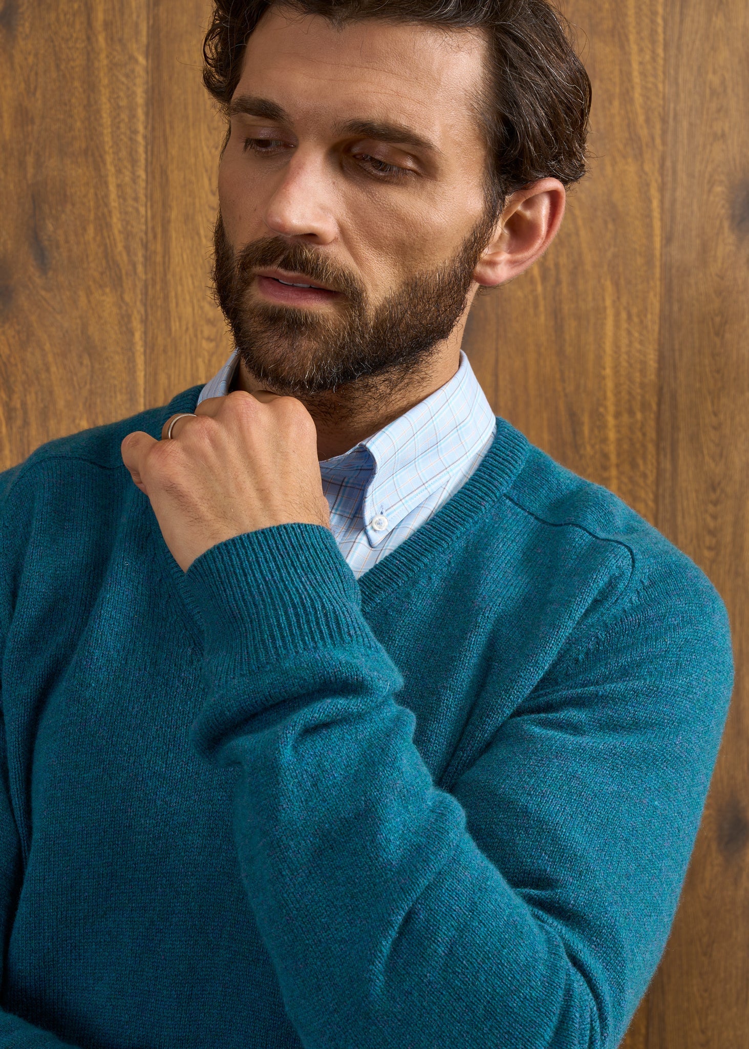 Hampshire Lambswool Jumper in Grecian Sea