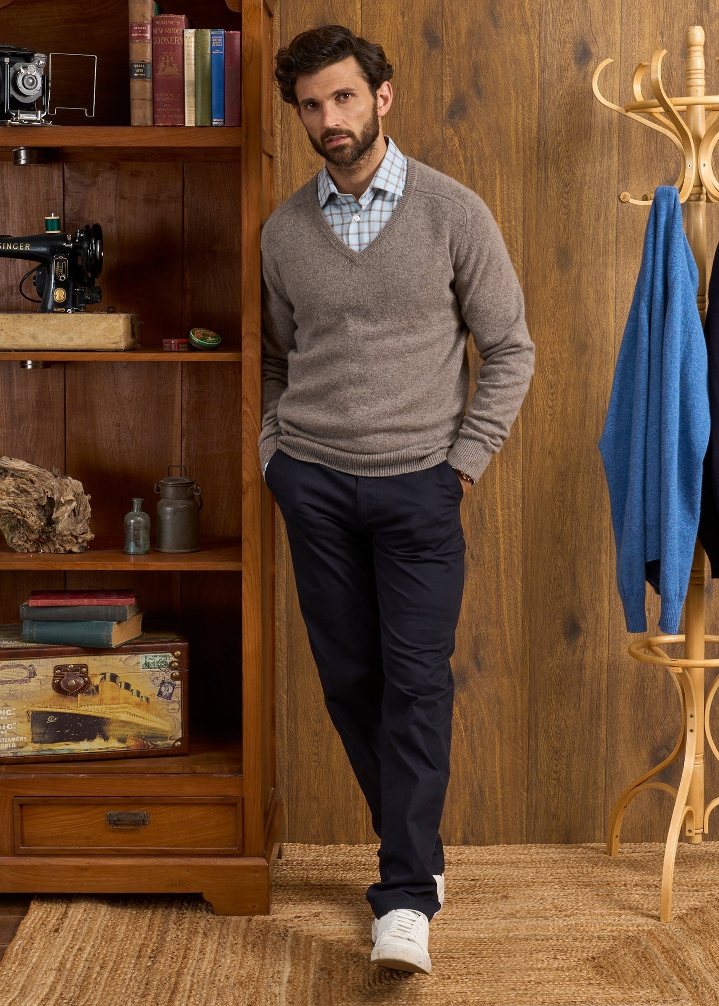 Hampshire Lambswool Jumper in Vole