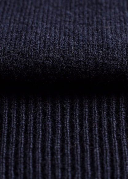 Hampshire Lambswool Saddle Shoulder Navy Jumper