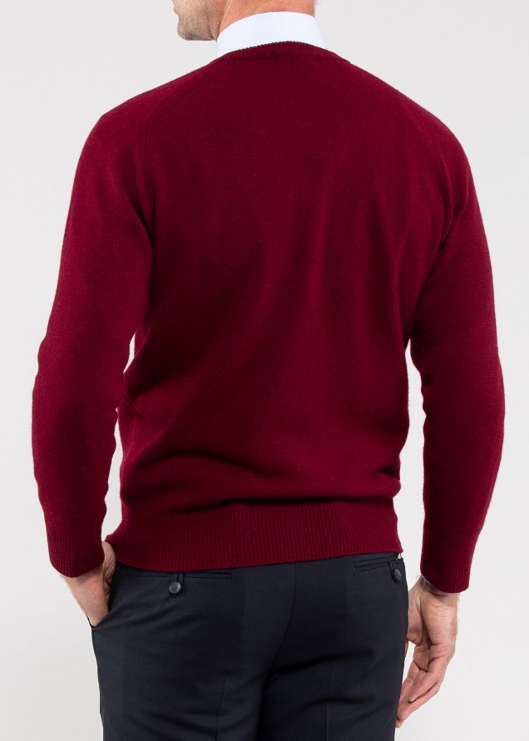 Hampshire Lambswool Saddle Shoulder Bordeaux Jumper