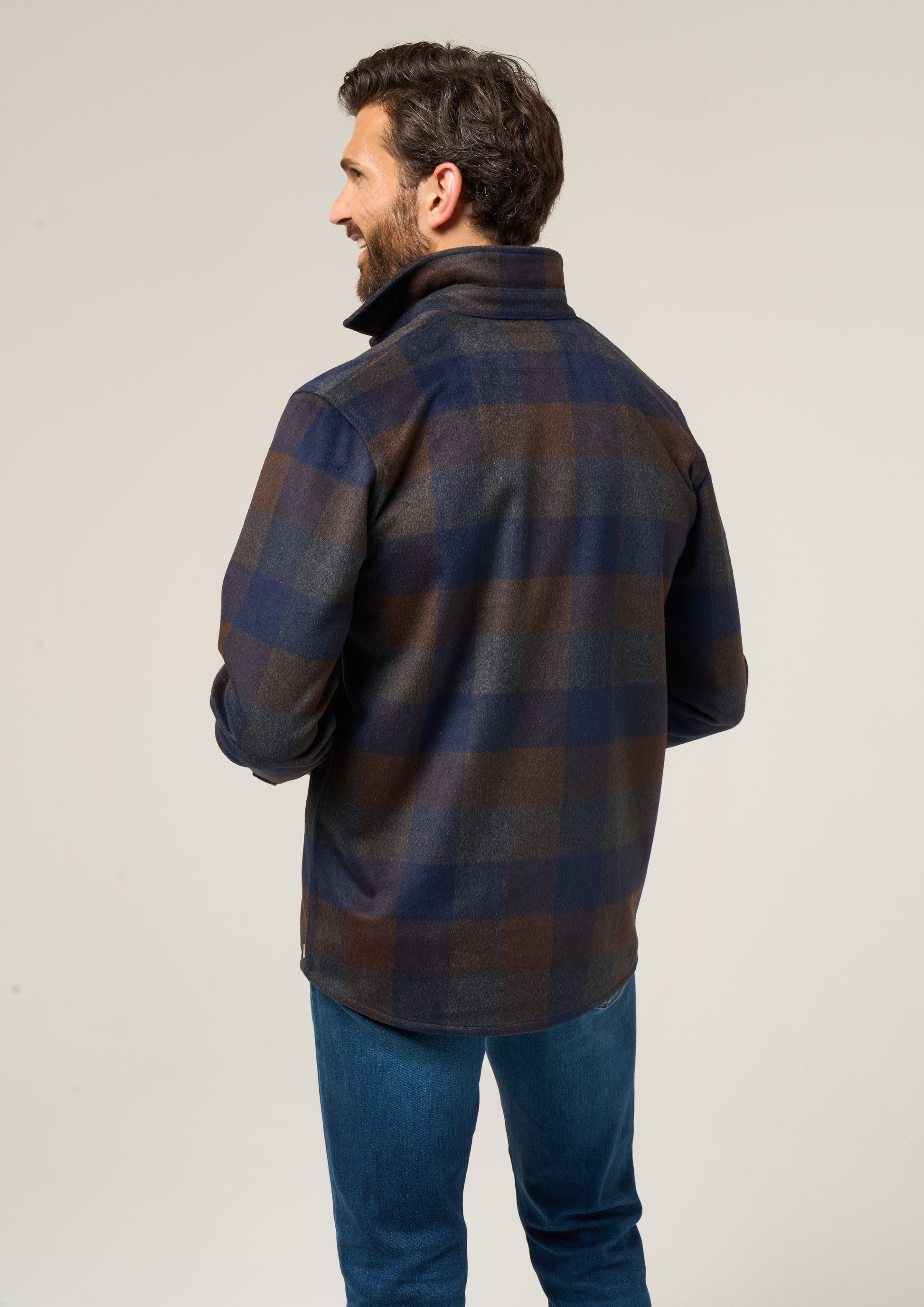 Ripley Men's Plaid Shacket in Navy