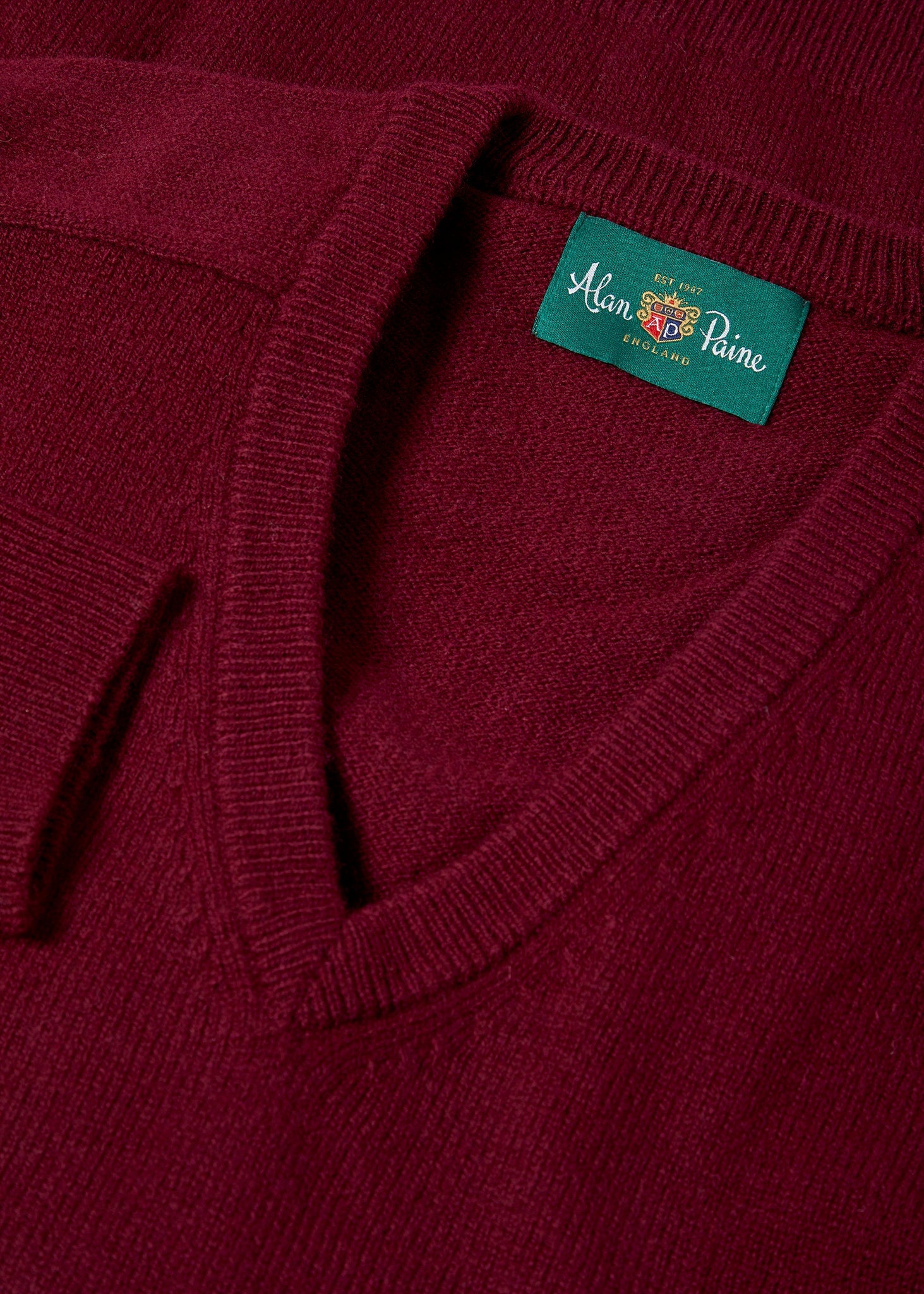 Lambswool Jumper Mens Bordeaux