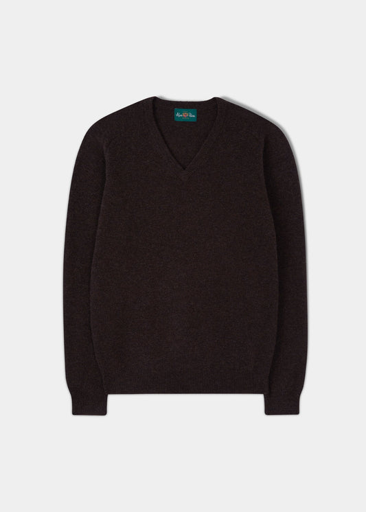 Kilsyth Men's Lambswool Jumper in Cocoa - Regular Fit