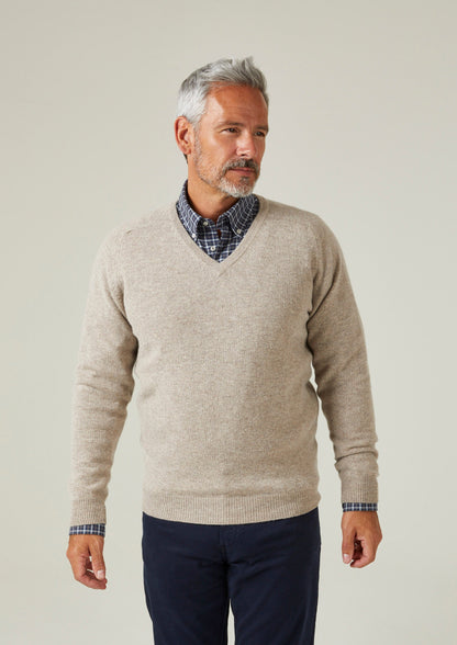 Kilsyth Men's Lambswool Jumper in Cobble - Regular Fit