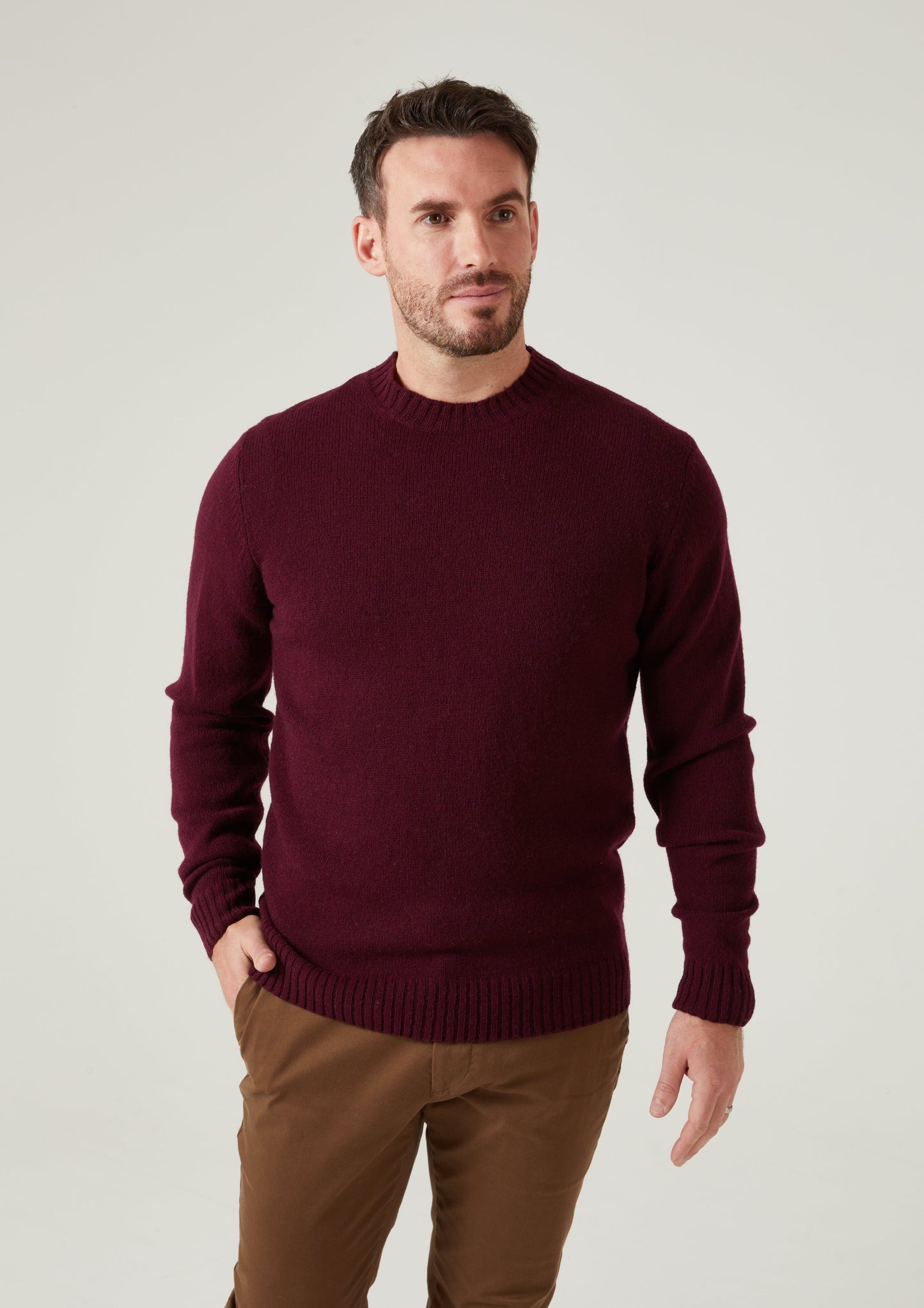 Kinnadie Supersoft Shetland Jumper In Antique Red