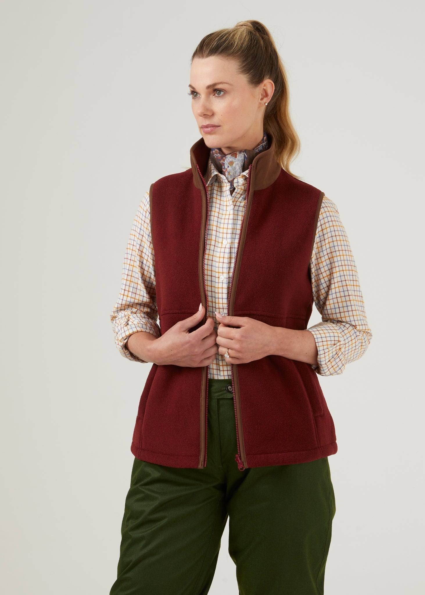 Ladies Fleece Gilet in Bloodstone