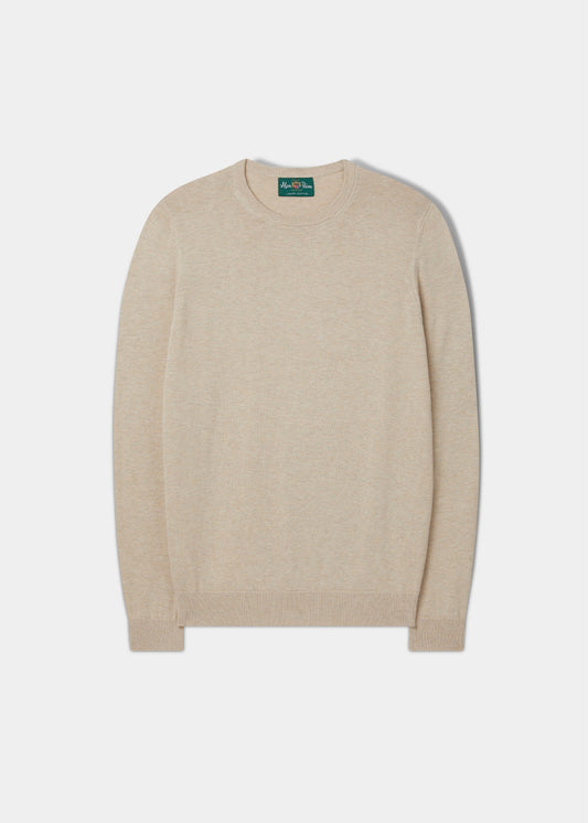 Leysmill Cotton Cashmere Jumper In Sand