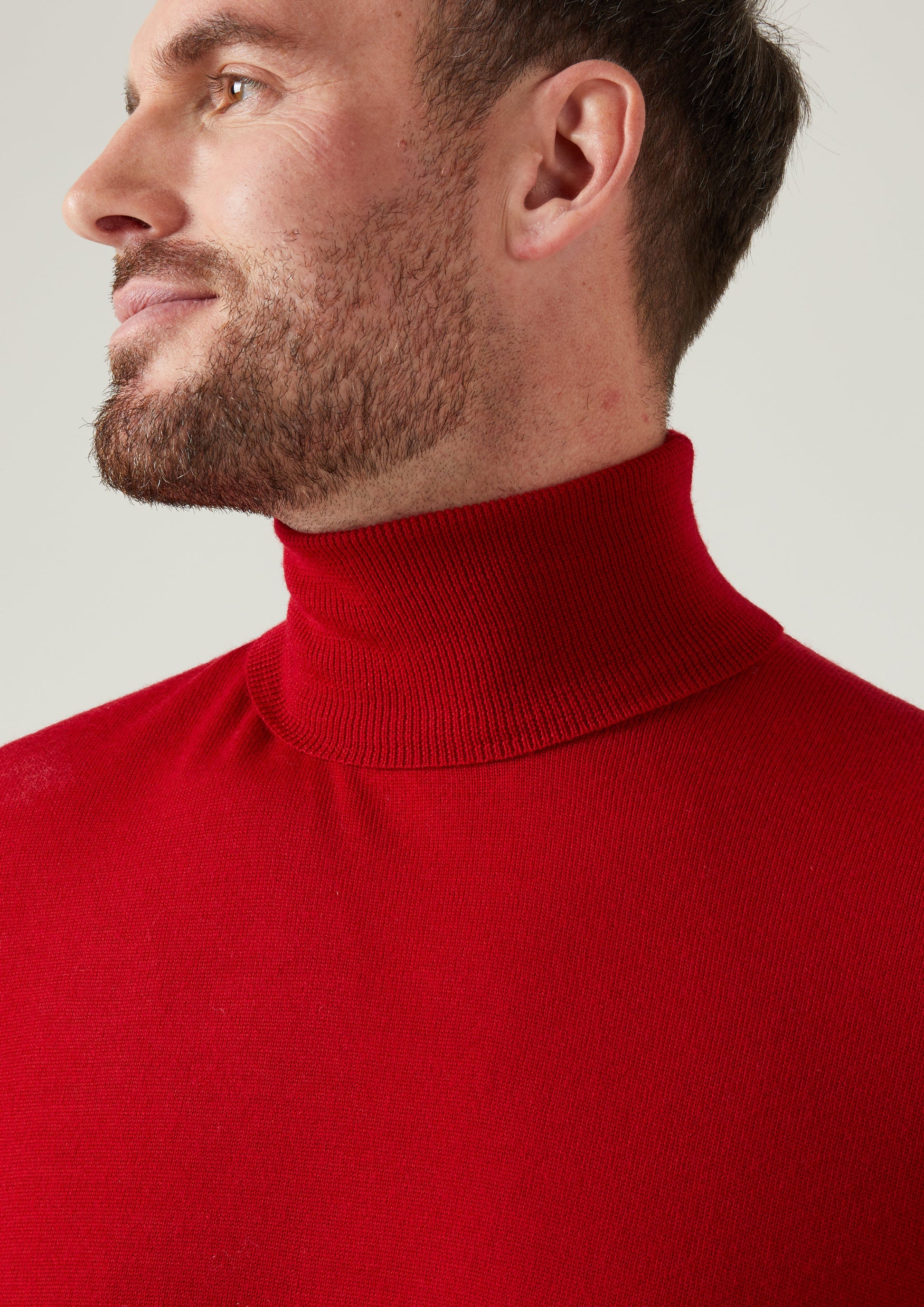 Linton Merino Wool Roll Neck Jumper in Chianti 