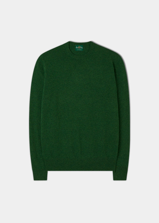 Men's Geelong Lambswool Crew Neck Jumper In Dark Apple - Regular Fit