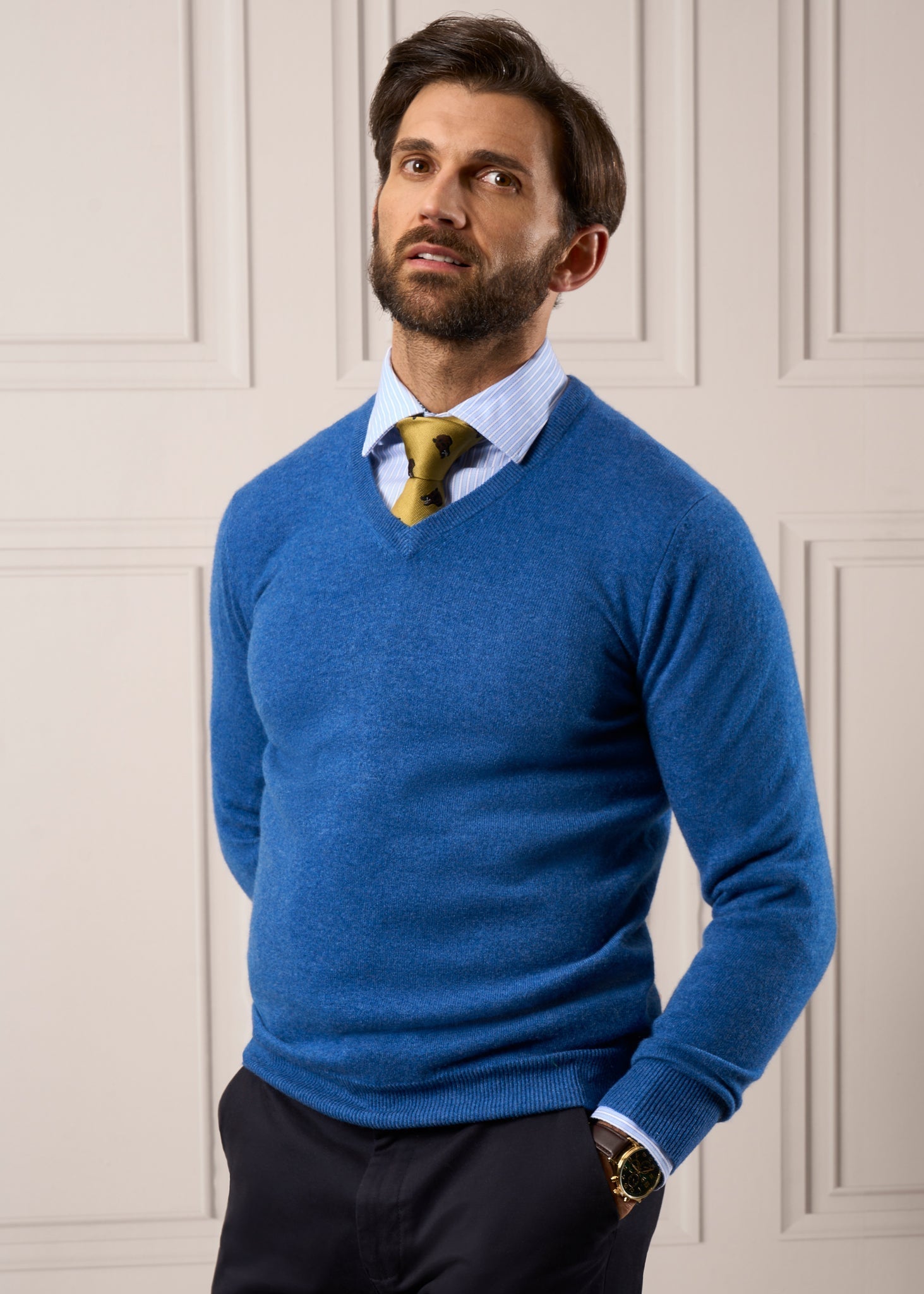 Mens-Cashmere-Jumper-Blue