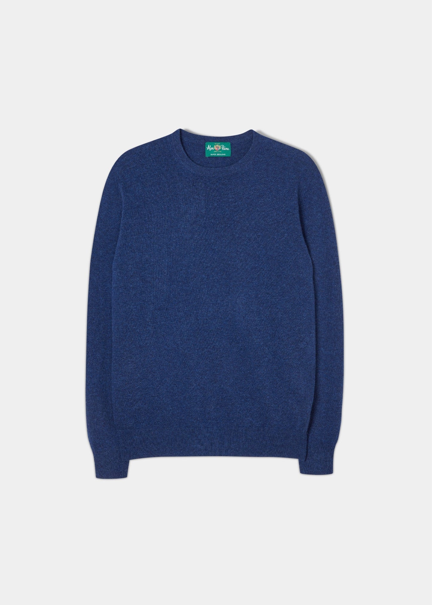 Men's Geelong Lambswool Crew Neck Jumper In Pacific - Regular Fit