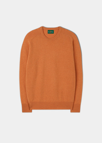 Lambswool Crew Neck Jumper in Jaffa Orange