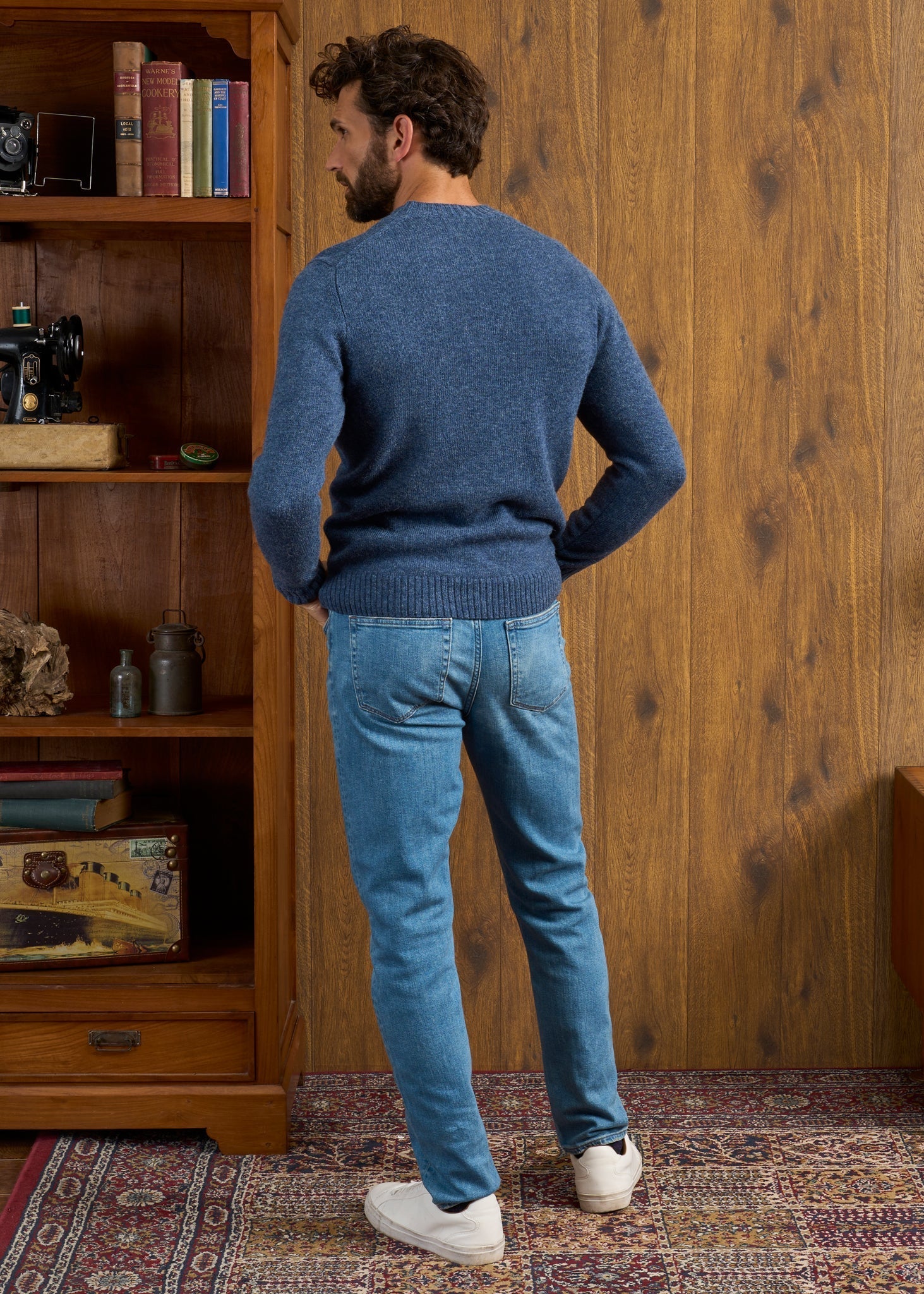 Kinnadie Supersoft Shetland Jumper In Denim