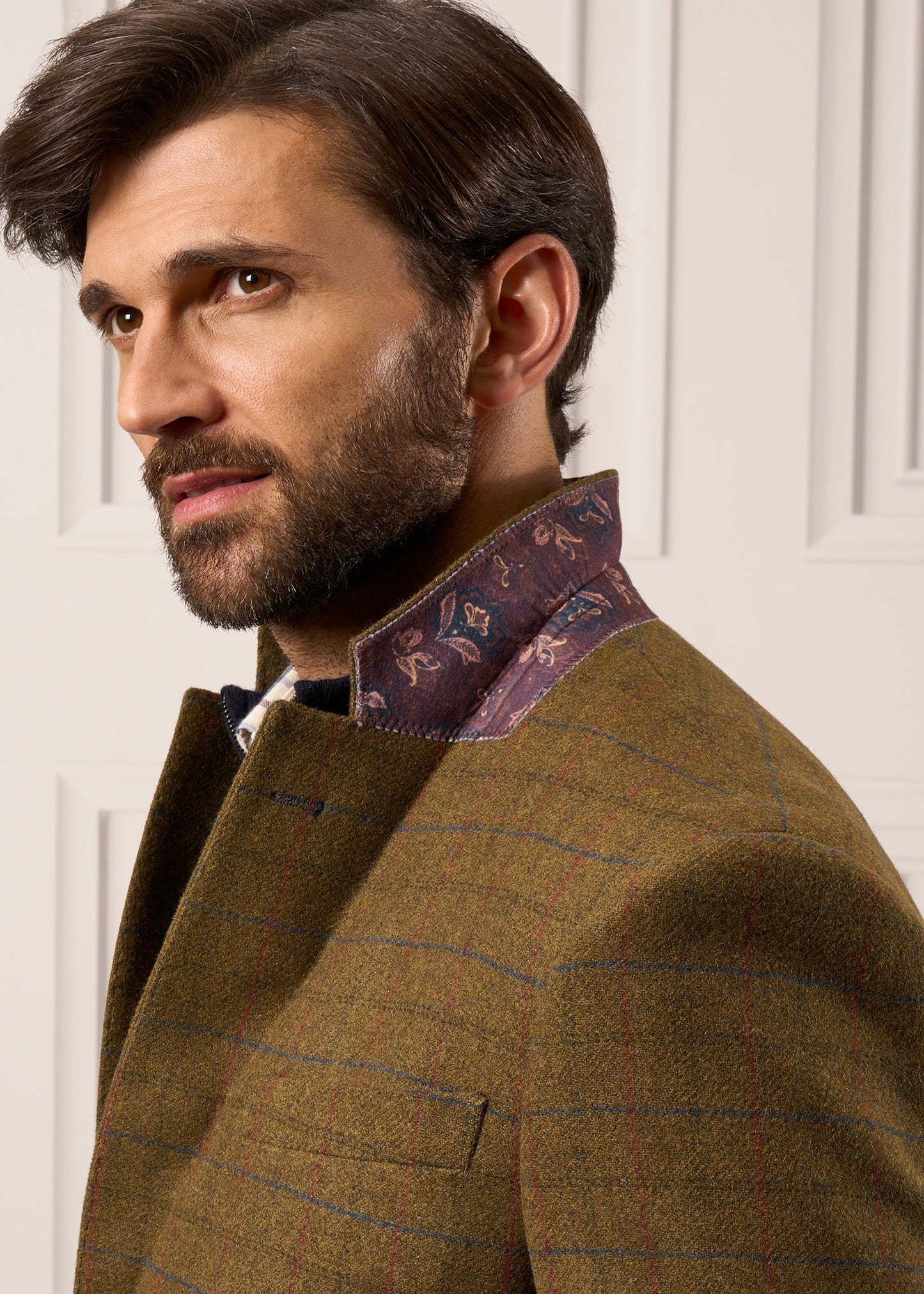 Surrey Tweed Lined Blazer In Moor - Regular Fit