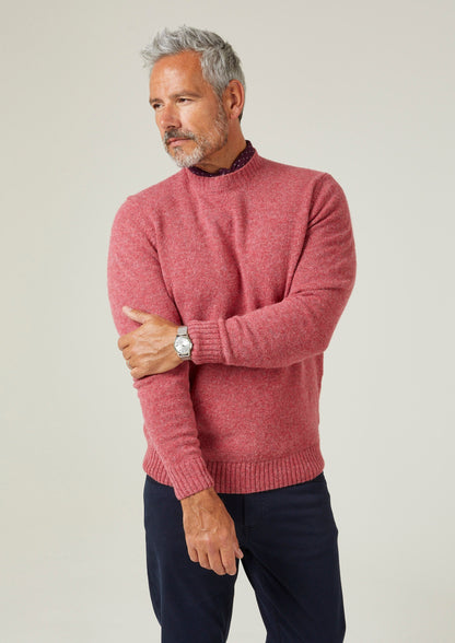 Kinnadie Supersoft Shetland Jumper In Red Clover- Regular Fit