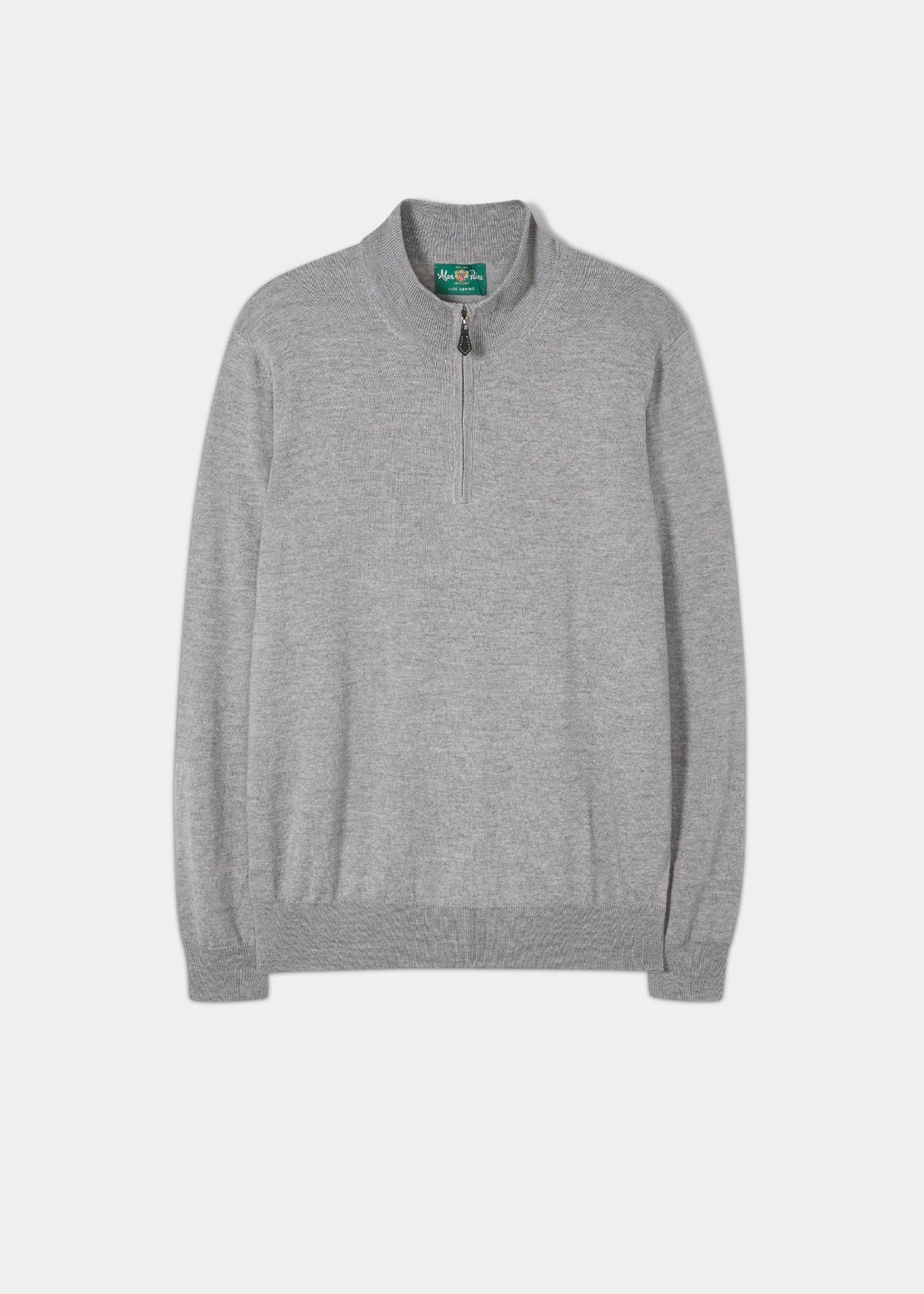 Merino-Wool-Half-Zip-Jumper-Grey