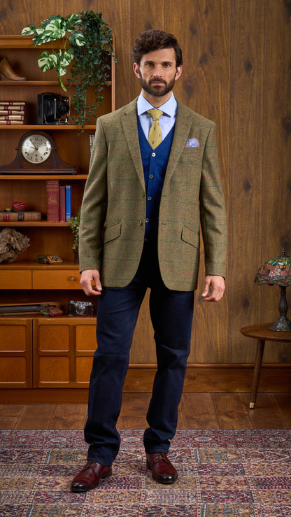 Surrey Tweed Lined Blazer In Meadow 