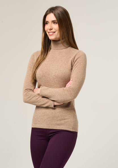 Rebecca Ladies Roll Neck Jumper In Colt