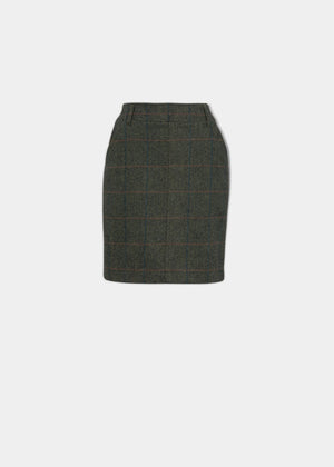 Combrook Ladies Tweed Skirt 49cm In Spruce