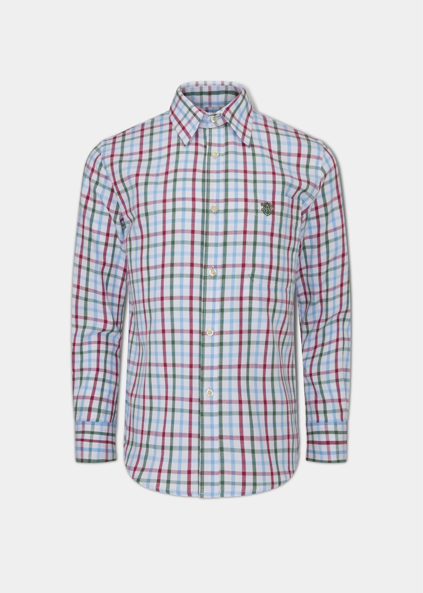 Ilkley Men's Country Check Shirt In Wine - Shooting Fit