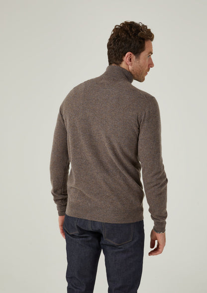 Bunbury Geelong Wool Roll Neck Jumper in Teak 