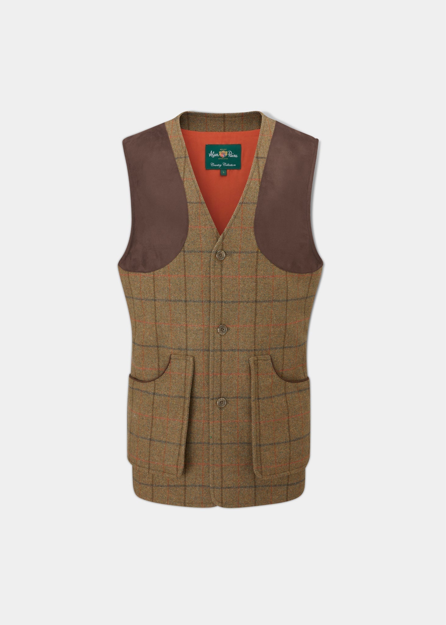 Combrook Men's Tweed Shooting Waistcoat in Thyme