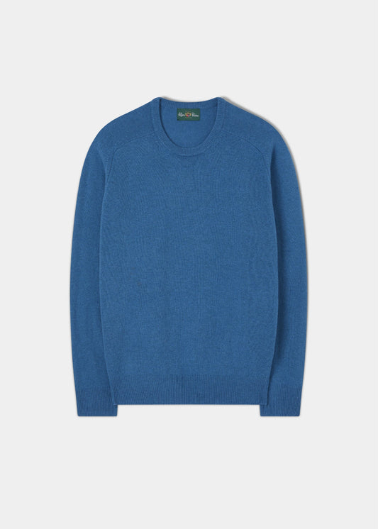 Dorset Men's Lambswool Jumper in Teal Blue