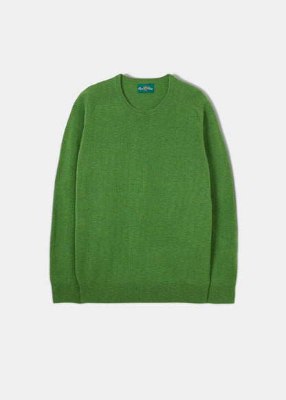 Men's Crew Neck Lambswool Jumper in Watercress