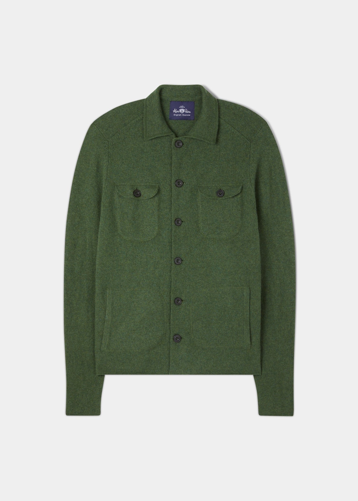 Ferndale Men's Knitted Lambswool Shirt In Rosemary