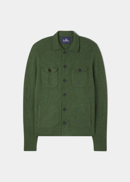 Ferndale Men's Knitted Lambswool Shirt In Rosemary