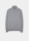 Glenure Men's Cashmere Roll Neck Jumper in Light Grey Mix