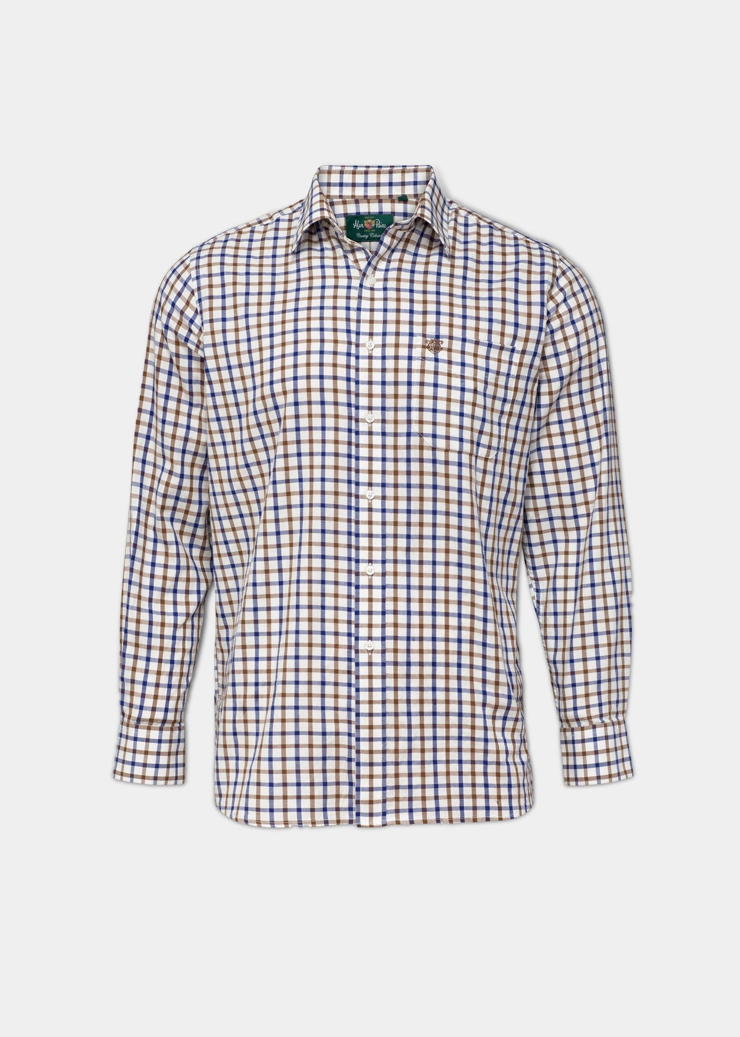 Men's blue and brown check shooting shirt