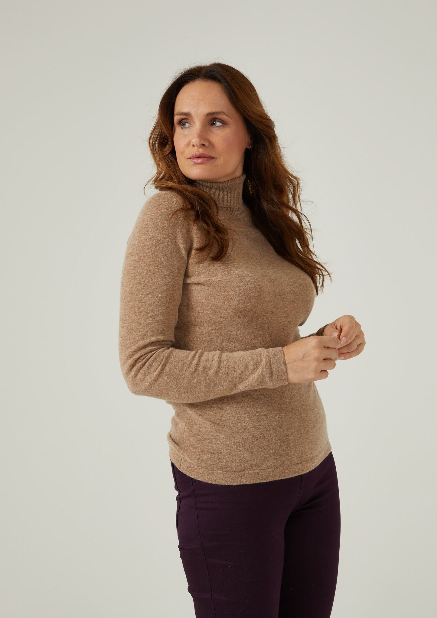 Ladies Roll Neck Jumper In Colt