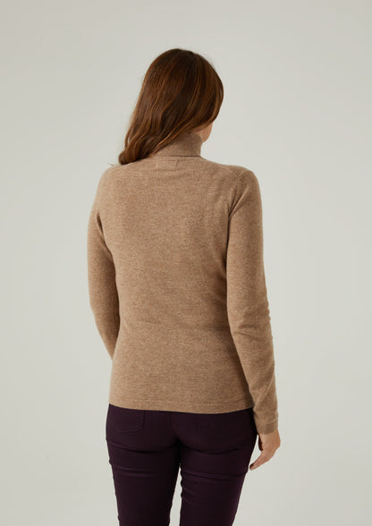 Ladies Roll Neck Jumper In Colt