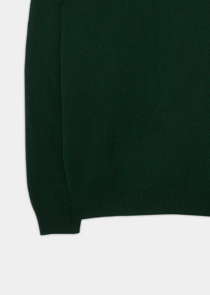 Lenzie Lambswool Jumper in Tartan Green - Regular Fit