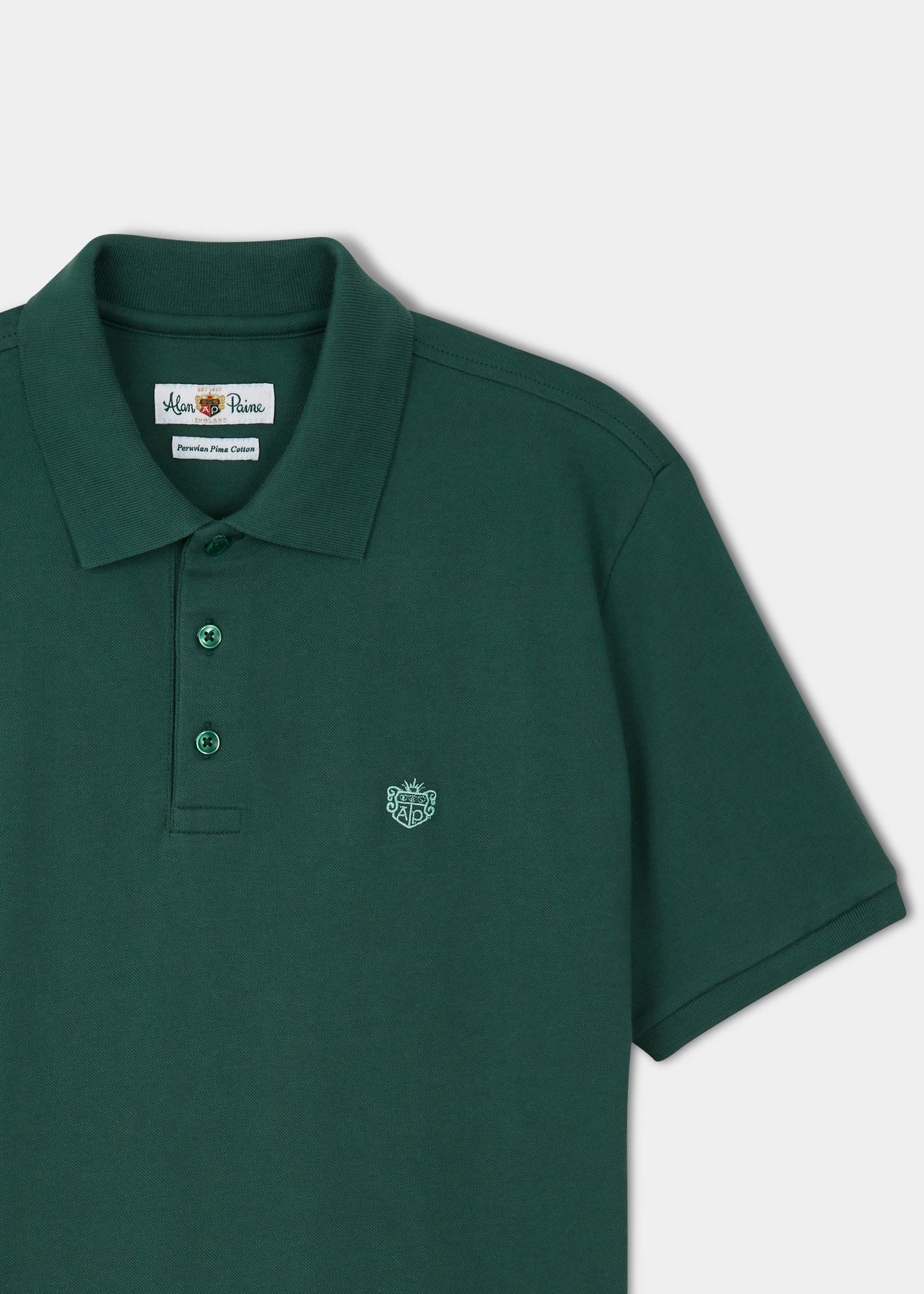 Alan Paine men's short sleeved polo shirt in racing green